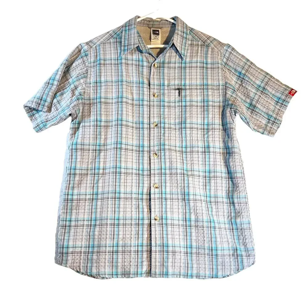 The North Face Button Shirt Men's Medium Zip Pocket 